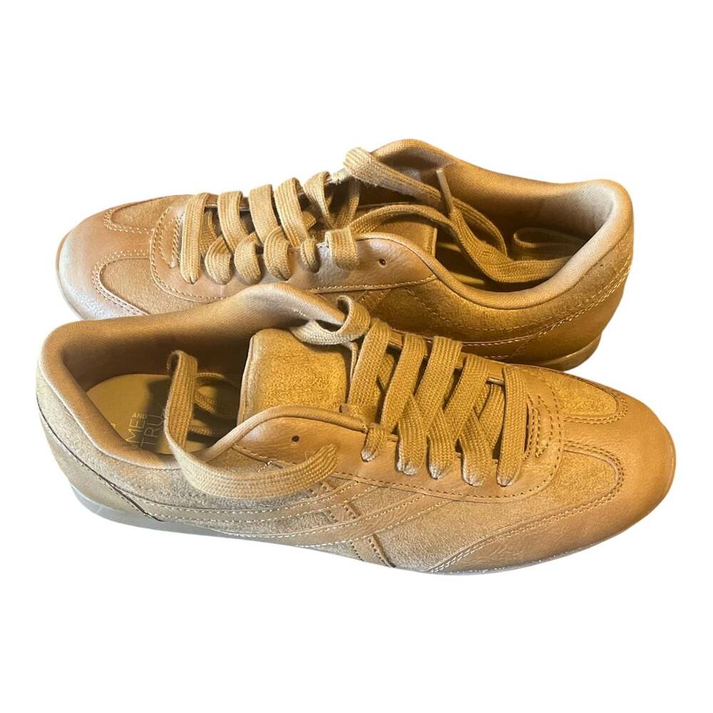 Time and Tru Women's Retro Court Sneakers Tan Size 8
